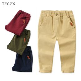 Children pants Classic casual Cotton Solid Colour children's trousers elasticity cotton boy's clothing 211103