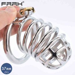 Nxy Chastity Device Rings Frrk Big Metal Cock Cage 37mm Dia Male Bondage Devices Stainless Steel Flirting Couple Sex Toys Bdsm Large Penis 1210