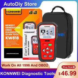 auto engine code reader Australia - Code Readers & Scan Tools KONNWEI KW818 12V OBD2 Reader EOBD Auto Scanner Works On All 1996 And Later OBDII Vehicles Check Engine Multi-Lang