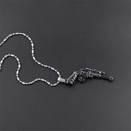 Pendant Necklaces Zinc Alloy Silver Plated Pistol Gun Personality Game Men's Jewellery Gifts