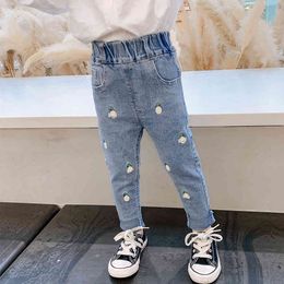 Girl Embroidery For Girls Appliques Kid Spring Autumn Children's Jeans Clothes 210412