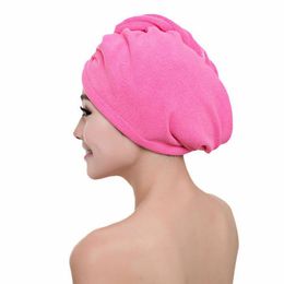 Towel 1PCS Pink Coral Velvet Dry Hair Bath Microfiber Quick Drying Turban Super Absorbent Women Cap Wrap