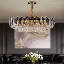 Pendant Lamps Postmodern Luxury Crystal Led Light Hall Living Room El Restaurant Bedroom Villa Golden Headlight