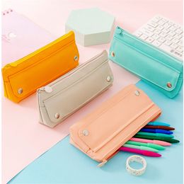 Oxford Cloth Pencil Case Kawaii Student Stationery Box Pen Bag Pouch School Supplies White Pink Green Yellow XBJK2105