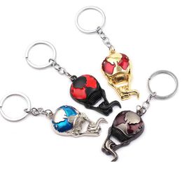 2021 Movie Black Guardian Metal Keychain Long Tongue Pendant Car Key Ring Llaveros For Men Superhero Movie Jewellery Accessories