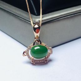 925 Silver Inlaid Hetian Jade Pendant Is A Fashionable and Lovely Jasper Piglet Necklace Designed for Womens Jewellery Gifts