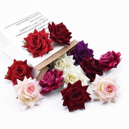 50/100 Pieces Silk roses wedding Bride wrist flower material christmas decorative flowers wreaths home decor artificial flowers 210624