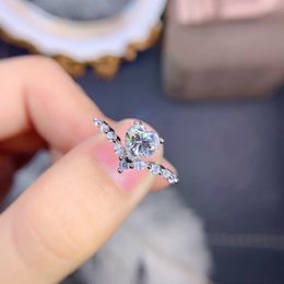 100% 925 Sterling Silver Heart Moissanite Wedding Ring For Women Sparkling Coloured Birthstone High Jewellery Wholesale