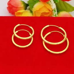 16mm/26mm Small Hoop Huggie Earrings for Women Girl 18K Yellow Gold Filled Fashion Simple Style Gift