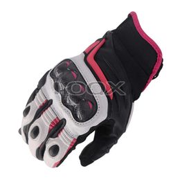 -Pink Black Carbon D1 Breve St Guanti in vera pelle per moto Moto GP Sport Racing Tutte le taglie