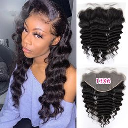 HD Lace Brazilian Loose Wave Lace Frontals 13x6 Pre-Plucked Human Hair