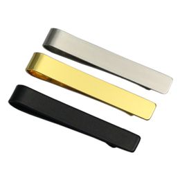 Simple Mens Clips Skinny Bar Pins Men's Jewellery Clip Wedding Anniversary Business Gold Tie Clasp Clamps for Men