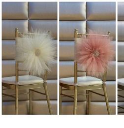 2021 New Coming 2018 Tulle Custom Made Flower Crystal Cute Chair Sash Wedding Supplies Wedding Events New