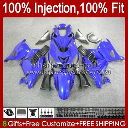 Injection glossy blue Body For KAWASAKI NINJA ZX 14R 14 R ZZR 1400 CC 2006 2007 2008 2009 2010 2011 4No.133 ZZR1400 ZZR-1400 06-11 ZX-14R ZX14R 06 07 08 09 10 11 OEM Fairing