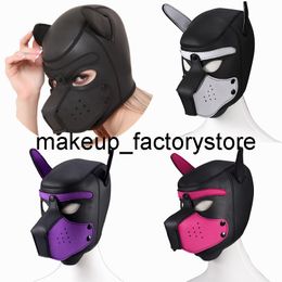 Massage Brand New Fashion Padded Latex Rubber Role Play Dog Mask Party Mask Puppy Cosplay Full Head with Ears SM Sex Toys For Couples