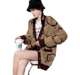 Women's Sweater Oversize Classic Brand Luxry Design Wear Both Sides Double Pocket Coat Top