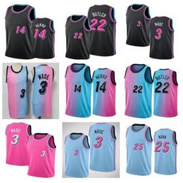 Basketball 55 14 Dwyane 3 Wade Jersey Jimmy 22 Butler Jerseys Pink