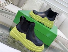 Stivali da donna con suola spessa di alta qualità! Stivali nudi in vera pelle con fondo color gelatina alla moda scarpe firmate ingombranti primavera e autunno Martin Boot 35-40