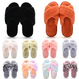Wholesale Classics Winter Indoor Slippers for Women Snow Fur Slides House Outdoor Girls Ladies Furry Slipper Flat Platforms Soft Comfortables Shoes 36-41