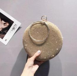 2022 HBP Golden Diamond Evening Chic Pearl Round Shoulder Bags for Women 2020 New Handbags Wedding Party Clutch Purse A002