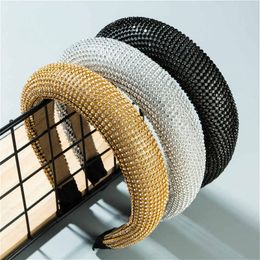 Fashion Crystal Headbands for Women Girls Wide Thicken Sponge Shining Party Hair Bands Hairs Accessories 3 Color