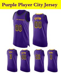 Stitched Basketball Jersey Carmelo Anthony #7 Davis #3 Russell Westbrook #0 Rondo #4 Howard #39 purple palyer city jerseys Men S-6XL