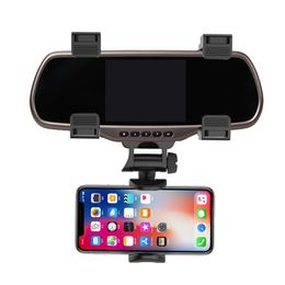 Adjustable 360° Rotation Car Mount Car Rearview Mirror Phone Holder Bracket Stands For Universal Smart Mobile Phone GPS