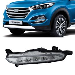 2PCS LED Daytime Running Lights For Hyundai Tucson 2015 2016 2017 2018 Daylight 12V DRL foglights headlight body kits Car Styling