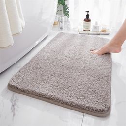 Non-Slip Bathroom Rug Carpet High Water Absorbent Mat Microfiber Soft Plush Shaggy Home Anti-skid 220301