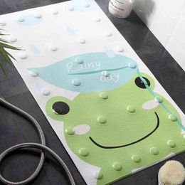 1 Pc Bathroom Shower Mat With Suction Cups Baby Safety Bath Non-Slip Mat Cartoon Animal PU Massage Pads Waterproof Toilet Carpet 210401