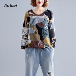 korean style cotton plus size vintage autumn casual loose tee t shirt women t-shirt ladies tshirt clothes tops streetwear 210406