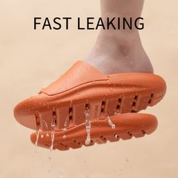 Slippers Men Summer UTUNE EVA Home Bathroom Shoes Hole Leaking Sandals Indoor Shower Women Slipper Anti-slip Slides