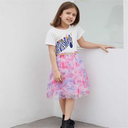 Jumping Meters Summer Girls Party Dresses Cotton Tutu Baby Clothes Animals Print Cute Children's 210529