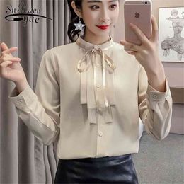 Chiffon blouse women fashion long sleeve shirts causal womens tops and s OL white female blusas 2263 50 210521