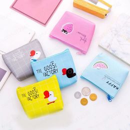 Korean Cute Mini Coin Purse Cartoon Sweet Pu Leather Coin Pocket Wallets Zipper Children's Wallet for Coins Key Holder Case