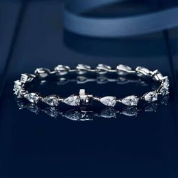 HBP Wassertropfen-Armband für Damen, Diamant, bester Freund, Diamant mit hohem Kohlenstoffgehalt, ins Nischendesign, luxuriöses 925er Silber, exquisites Armband