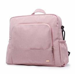 Soboba Waterproof Pink Diaper Bag for Baby Care Multi-functional Large Capacity Diaper Backpack Travelling Bag with 2 Straps 211025
