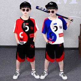 Clothing Sets Teenager Boys Sports 2021 Cotton T-shirt Shorts Kids Suit 3-14 Years Children Tracksuit