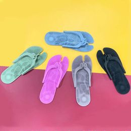 Slippers Fashion Beach Silicone Massage Foot Acupuncture Point Portable Folding Outdoor Creative Wear On Both Sides