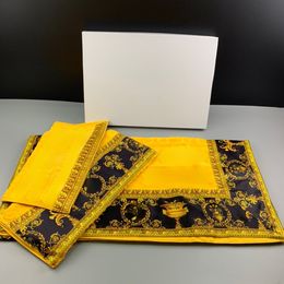 3PCS Towel Set Fashion Design Printing 100% Cotton Bath Towels Soft and High Quality yellow