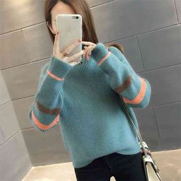 Half Turtleneck Bottoming Sweater Women Thick Autumn And Winter Loose Long-sleeved Shirt 210427