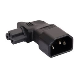 Power Adapter, Left angled IEC 320 C14 3Pin Male to C5 Female Plug Adapter/2PCS