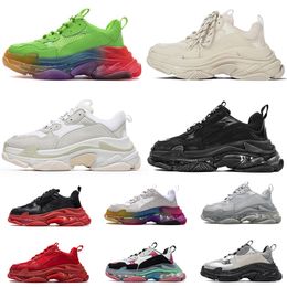 Triple S Sneakers Designer Plattform Herren Damen Freizeitschuhe Hohe Qualität Luxurys Paris 17FW Alle weißen Geschwindigkeit Schwarz Rosa Vintage Dad Trainer Outdoorv