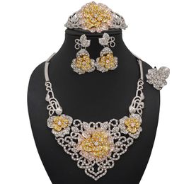 Earrings & Necklace Trend 2021 Dubai Wedding Multicolor Women Jewelry Sets For Brides Vintage African Costume High Quality Jewerly Set