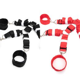 Bondages BLACKWOLF BDSM Plush Bondage Set Under Bed Restraint Belt Sex Toys For Women Couples Erotic Handcuffs & Ankle Cuffs Adult Games 1122