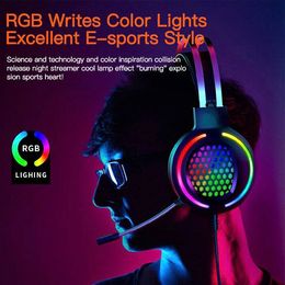 Luminous headphones 4D Stereo Wired Gaming Headset 7.1 Surround Sound Earphones USB Microphone Breathing RGB Light For PC Gamer Headphones G12