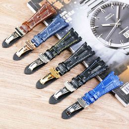 -Noble Mechanical Watch Acessórios 28mm Strap Dobrável Fivela Para AP Royal Oak Offshore Soft Leather Série