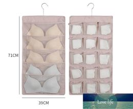 20 Pockets Hanging Storage Bags Cationic Fabric Underwear Organizer Large Capacity Double-Sided Rack Hanger Socks Container Factory price expert design Quality