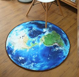 Blue MOON Carpets Round Creative Rugs Bedside Decorative Floor Area Rug For Boys Bedroom Nylon Printed Thick Mats Abstract Gray Chair Mat