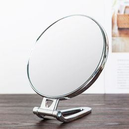 Mirrors Silver Makeup Mirror UV Plating HD Desktop Standing Vanity Dressing Table Countertop Bathroom Supplies Home Decor Gifts